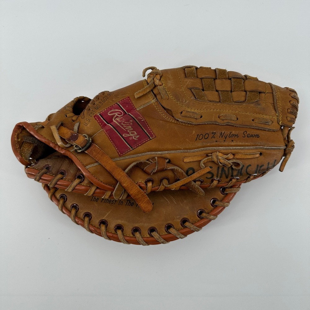 VTG Rawlings RFM35 First Base‎ Mitt Dave Skaggs Fastback Basket-Web RHT Size 12